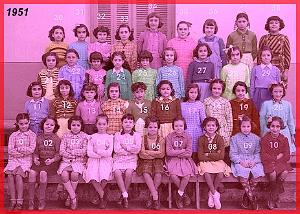 ECOLE BERTHELOT FILLES 1951 CM1